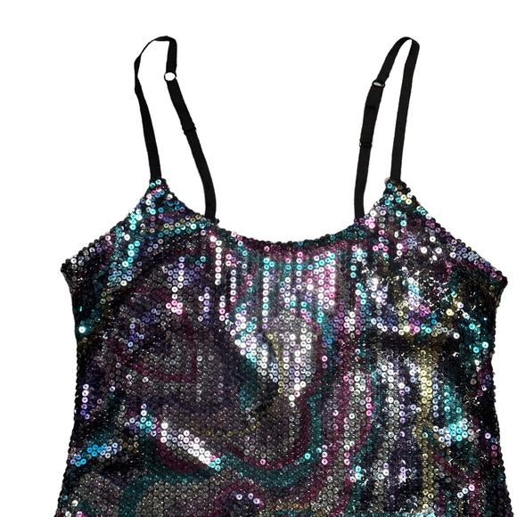 Free People Intimate Mesh Sequin Slip Dress US M - Picture 2 of 10